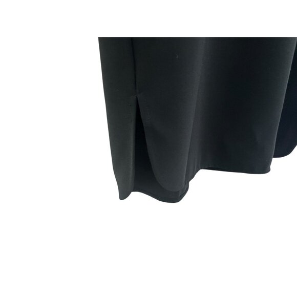 VINCE. Black Mixed Media Long Sleeve Dress w/Pockets Size 4 Tunic Leather Silk‎ - Picture 7 of 15